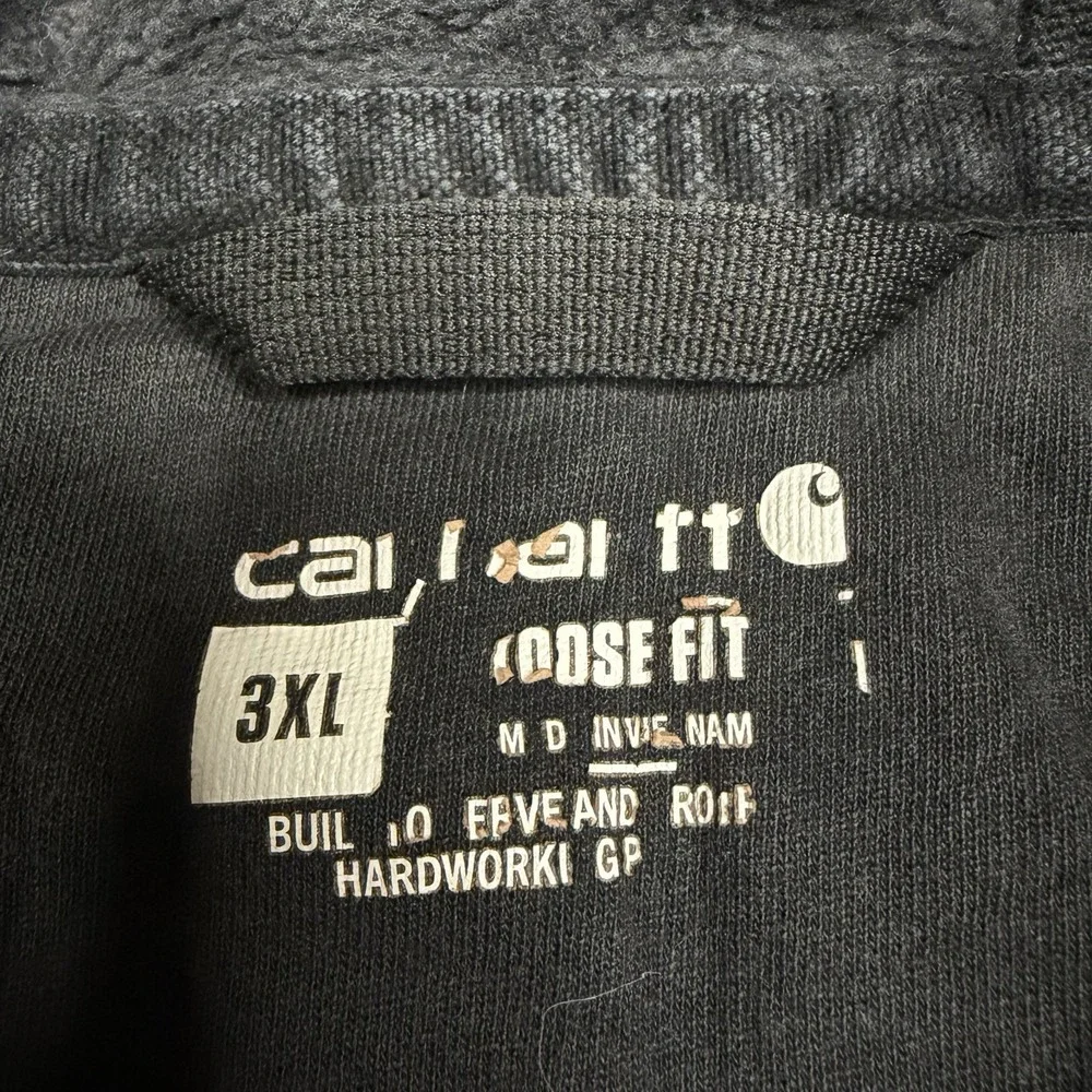 Carhartt Loose Fit Hoodie Hooded Sweatshirt Gray 3XL Logo Loose Fit Patch USA
